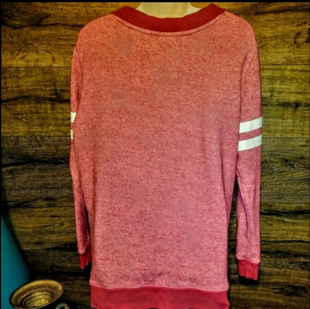 PINK Top Size S Varsity Letterman V Neck EUC - Picture 4 of 10